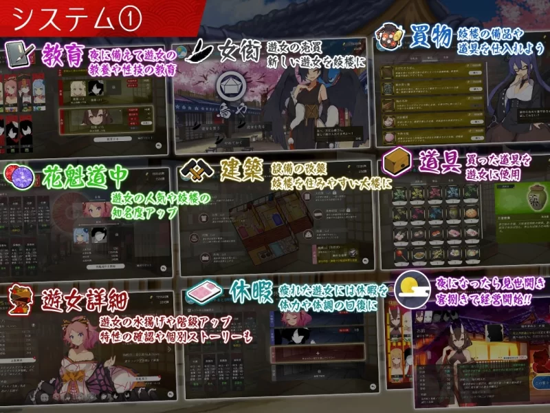 [SLG] [经营SLG/汉化]梦吉原的妖异妓楼V1.041 挂载AI汉化版+存档[更新][3.7G]-次元小屋